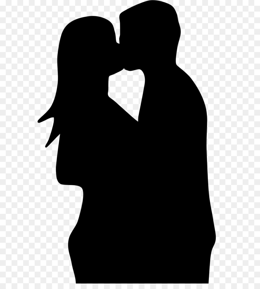 Silhouette Kiss Love Romance couple - Silhouette png download - 640*981 - Free Transparent  png Download.