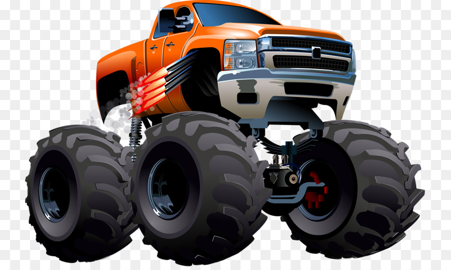 Pickup truck Cartoon Monster truck - Car tire on png download - 800*538 - Free Transparent Pickup Truck png Download.
