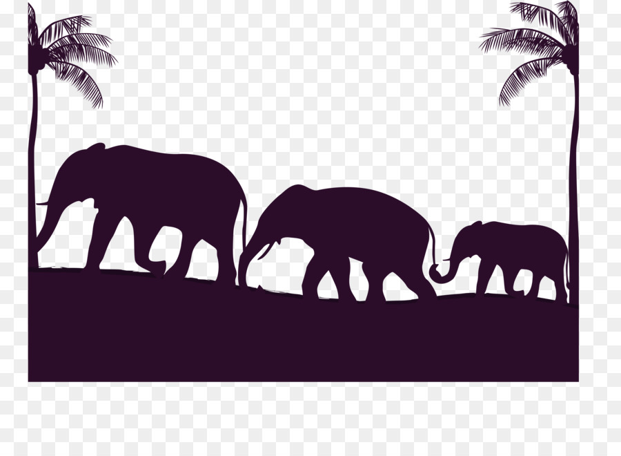 African elephant Indian elephant Elephant Families - Migrating elephant families png download - 4665*3341 - Free Transparent African Elephant png Download.
