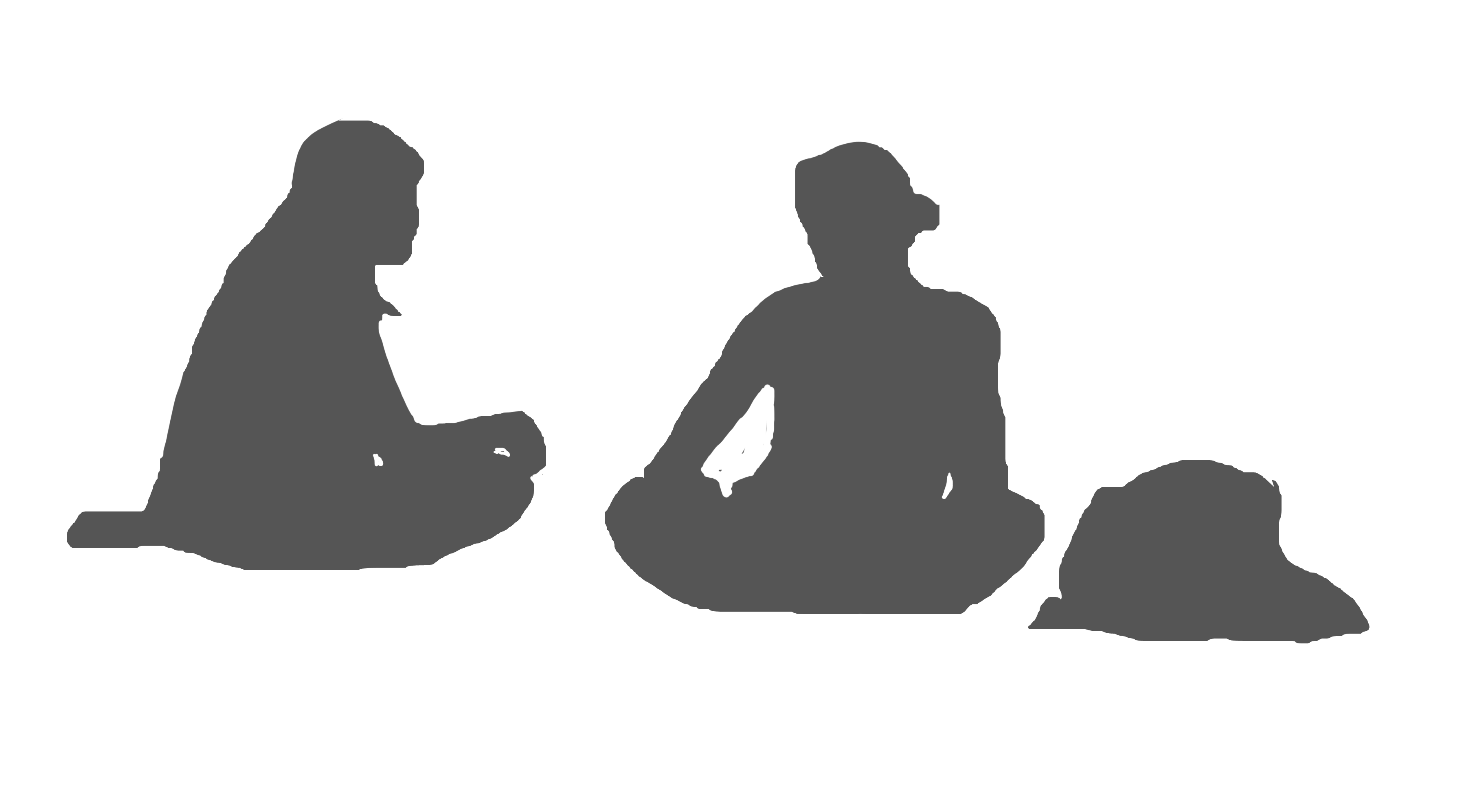 Sitting Silhouette White People - Photoshop Png Download - 3600*1994 