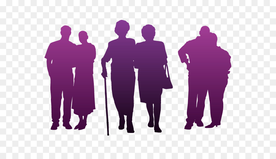 Old age Walking stick Clip art - Dual vector silhouette figures png download - 709*510 - Free Transparent Old Age png Download.