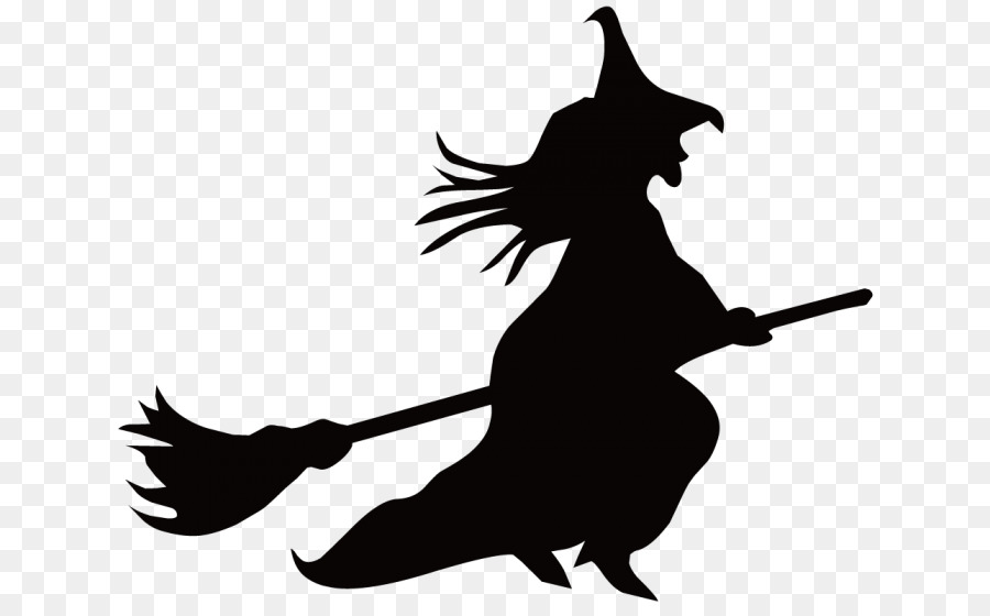 Witchcraft Broom Clip art - Witch on Broom Silhouette PNG Clip ...
