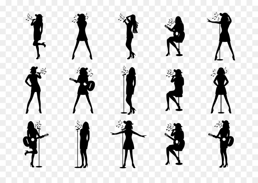 Silhouette Cartoon - singing png download - 1400*980 - Free Transparent  png Download.