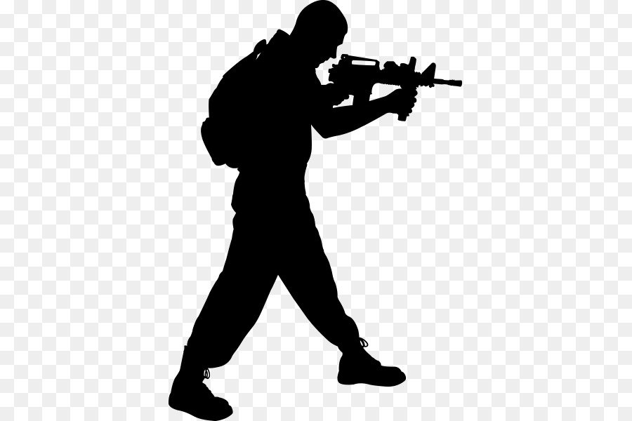 Silhouette Soldier Military Clip art - Silhouette png download - 450*600 - Free Transparent Silhouette png Download.