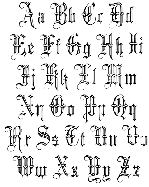 Lettering Old English Tattoo Flash - tattoo ideas for men png download ...
