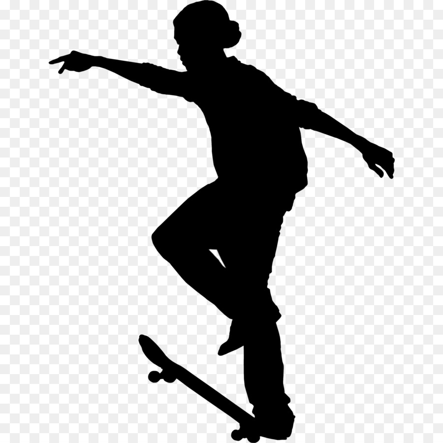 Skateboarding Black & White - M Clip art Silhouette -  png download - 1600*1600 - Free Transparent Skateboard png Download.