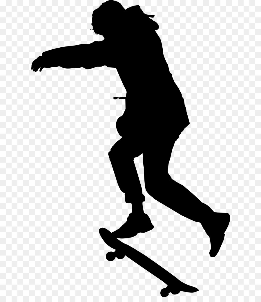 Skateboard Black & White - M Clip art Knee Silhouette -  png download - 688*1024 - Free Transparent Skateboard png Download.