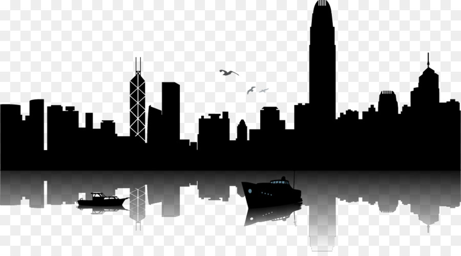 Hong Kong Skyline Silhouette Illustration - Hong Kong silhouette material png download - 992*541 - Free Transparent Hong Kong png Download.