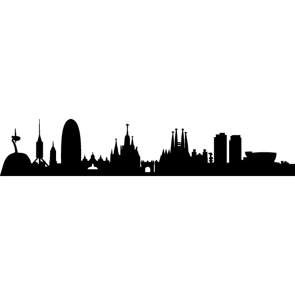 Barcelona Skyline Silhouette - city silhouette png download - 600*600 ...