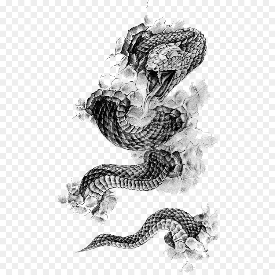 Rattlesnake Tattoo Flash Black-and-gray - snake png download - 525*892 - Free Transparent Snake png Download.