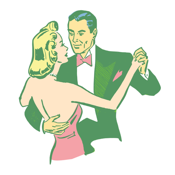 Vintage dance Vintage clothing Clip art - Cartoon dancing men and women ...