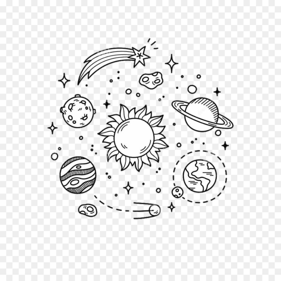 Drawing Doodle Space - BlackAndWhite png download - 1024*1024 - Free Transparent Drawing png Download.
