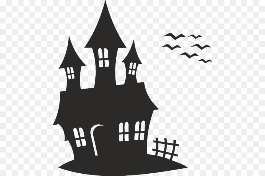Free Spooky House Silhouette, Download Free Spooky House Silhouette png ...