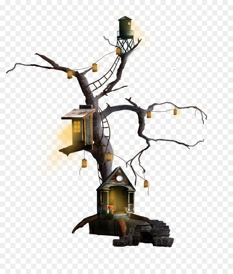 Tree house Halloween Clip art - rat png download - 1368*1600 - Free Transparent Tree png Download.