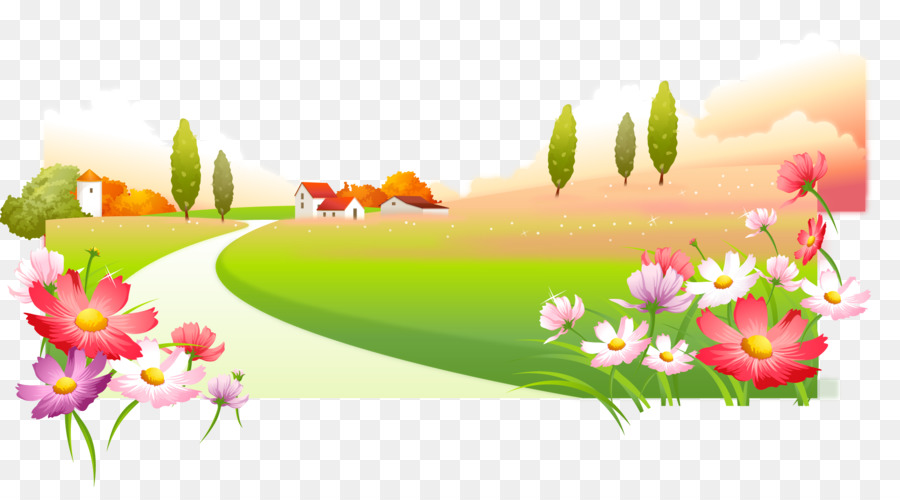 xc7ocuklar sizin ixe7in Poster Child Euclidean vector - Spring flowers and grass season poster background material png download - 2047*1108 - Free Transparent Poster png Download.