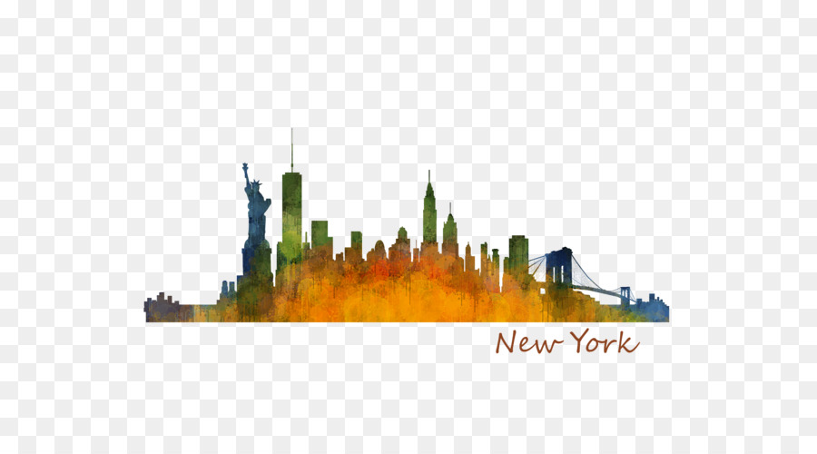 Empire State Building Skyline Watercolor painting City Drawing - new york city png download - 600*500 - Free Transparent Empire State Building png Download.