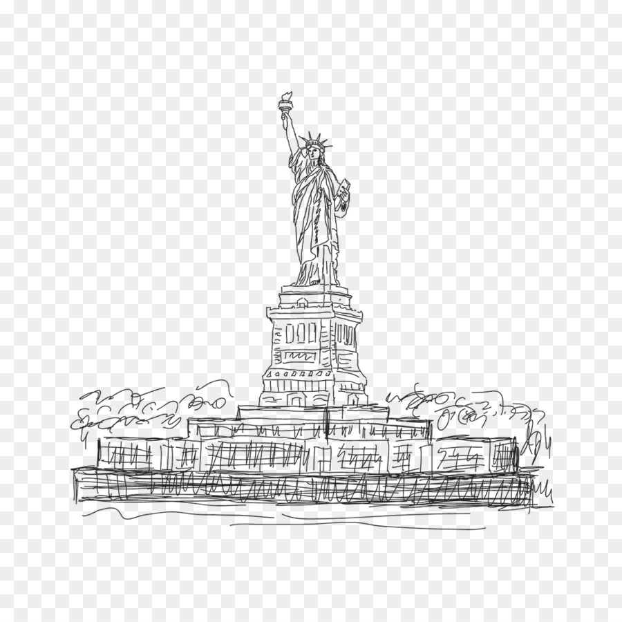 Statue of Liberty Vector graphics Eiffel Tower Image Sketch - statue of liberty png download - 1024*1024 - Free Transparent Statue Of Liberty png Download.