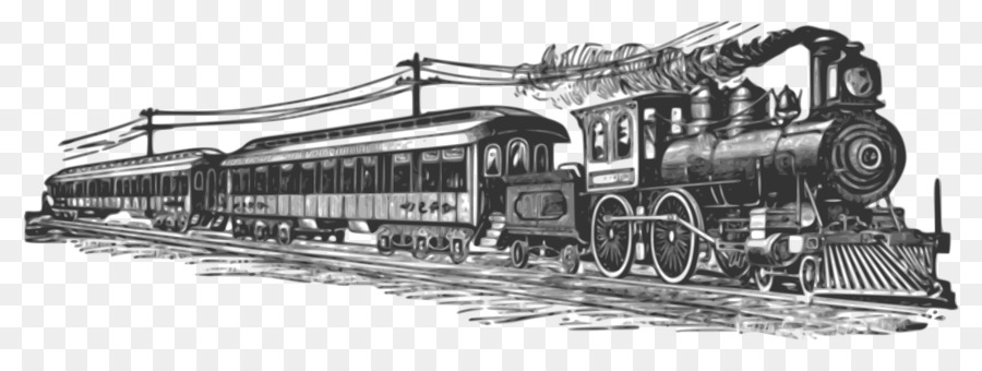 Train Rail transport Steam locomotive Clip art - railroad tracks png download - 2400*880 - Free Transparent Train png Download.