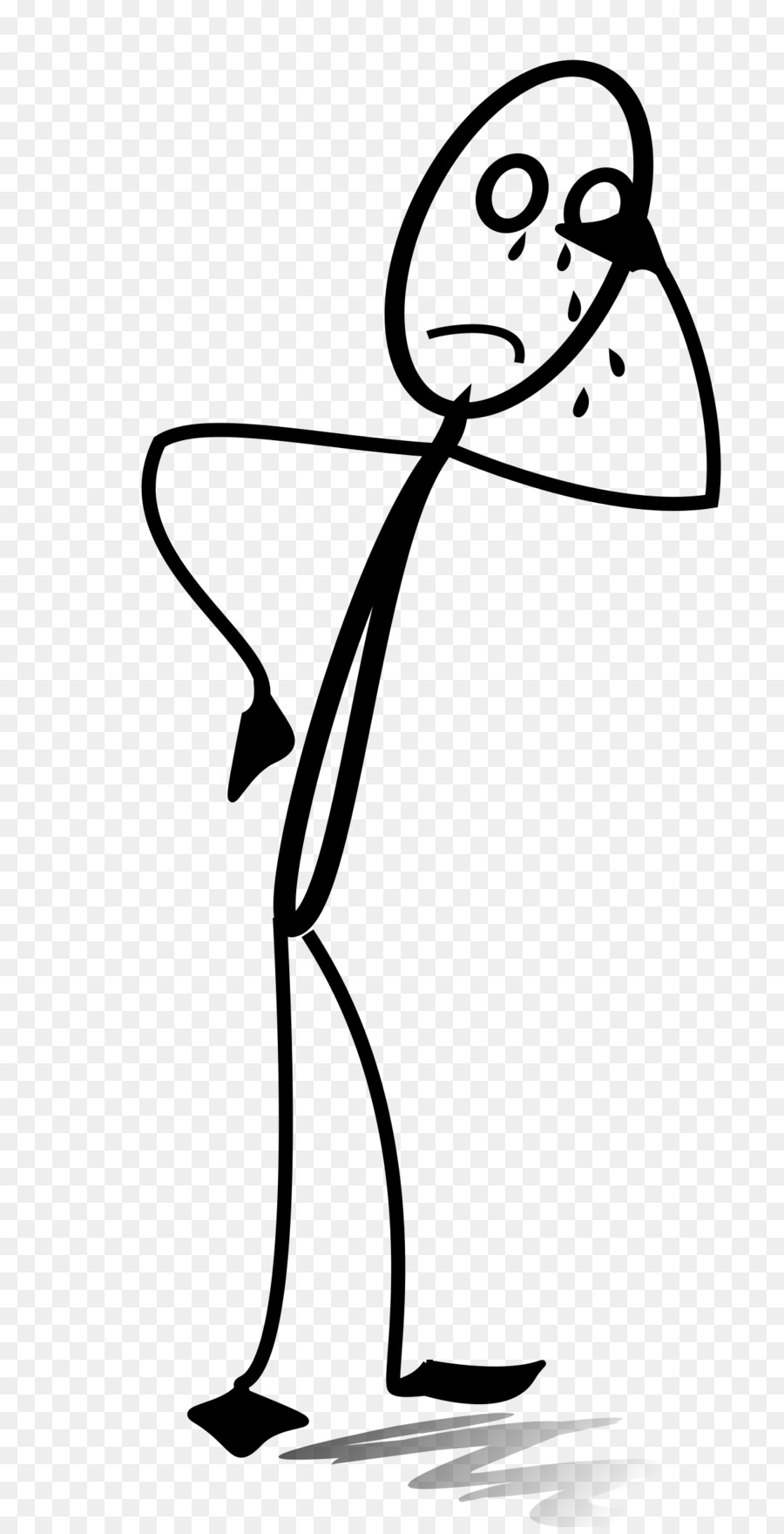Stick figure Sadness Clip art - Man cry png download - 1233*2400 - Free Transparent Stick Figure png Download.