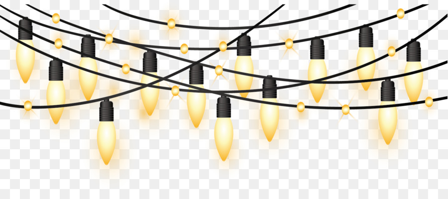 Christmas lights Clip art - Yellow light effect decorative holiday lights png download - 1608*692 - Free Transparent  Light png Download.