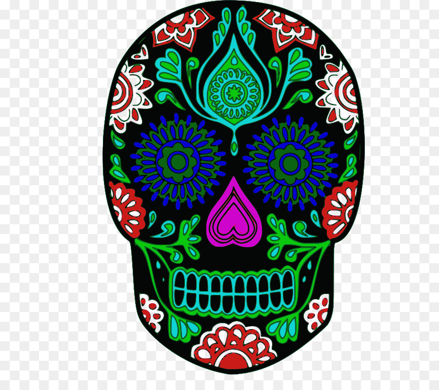 Calavera Mexican cuisine Skull Day of the Dead Clip art - sugar png download - 800*800 - Free Transparent Calavera png Download.