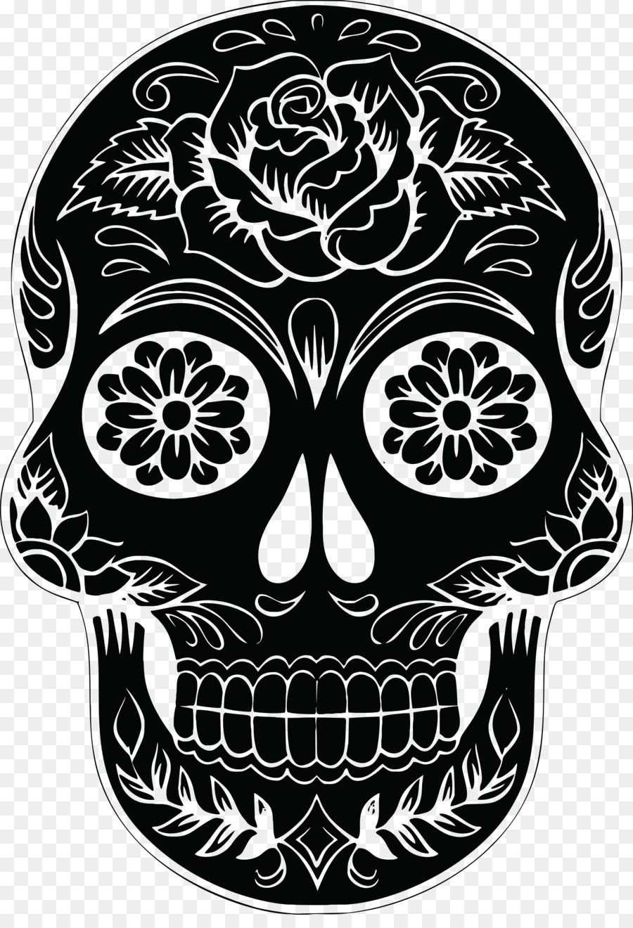 Calavera Skull Day of the Dead Drawing Clip art - sugar png download ...