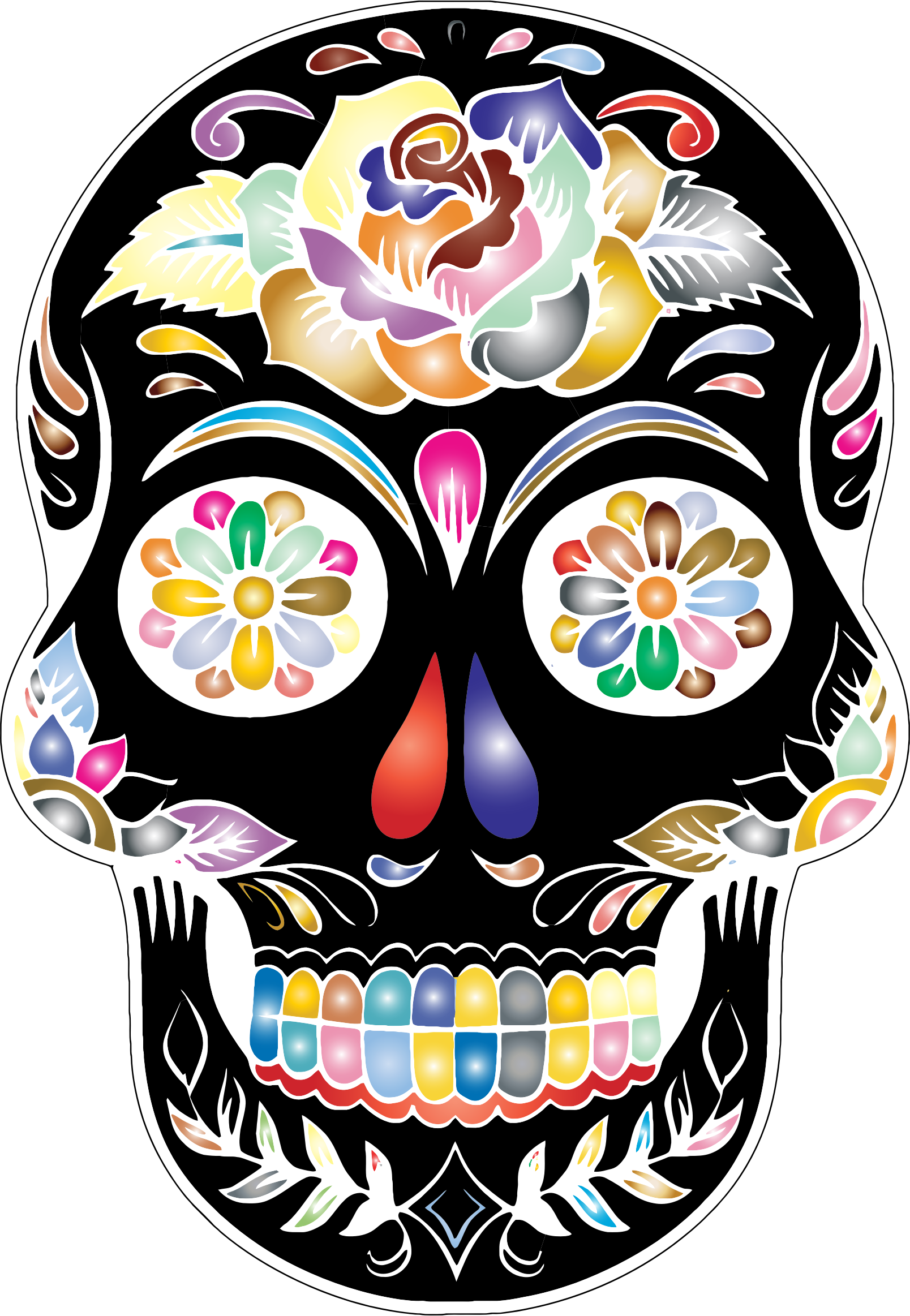 Calavera Skull Day of the Dead Clip art - skulls png download - 1608* ...
