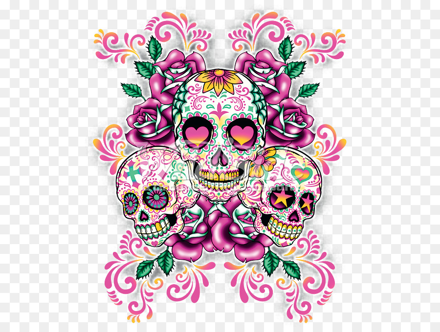 Calavera Skull Day of the Dead Pastel Desktop Wallpaper - sugar skulls png download - 675*675 - Free Transparent Calavera png Download.