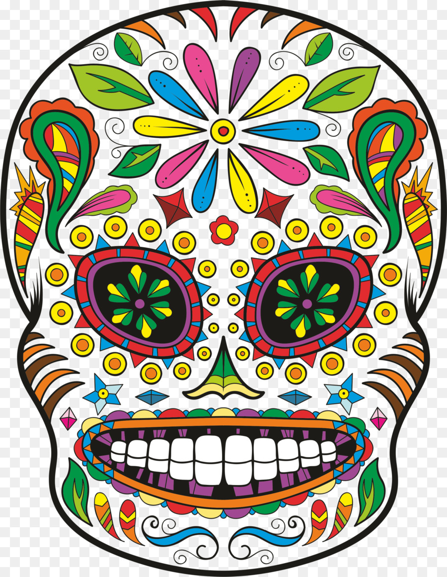 Calavera Day of the Dead Skull Sticker Decal - sugar skulls png download - 1910*2461 - Free Transparent Calavera png Download.