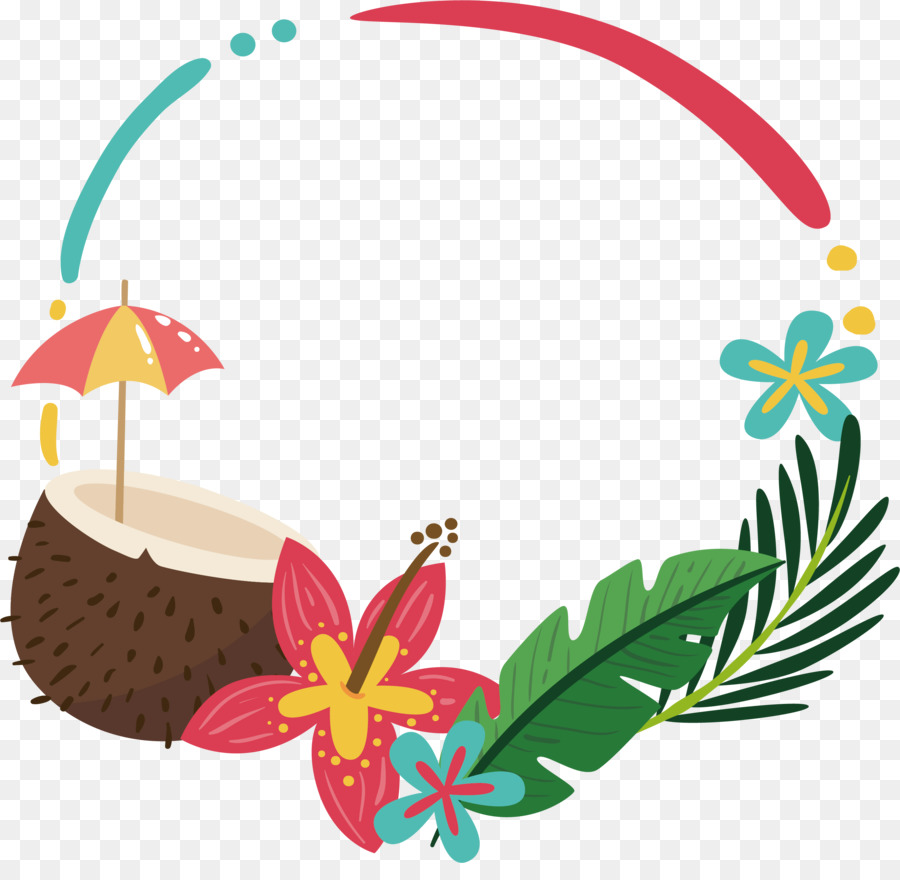 Clip art - Coconut palm summer border png download - 2732*2620 - Free Transparent  Encapsulated PostScript png Download.