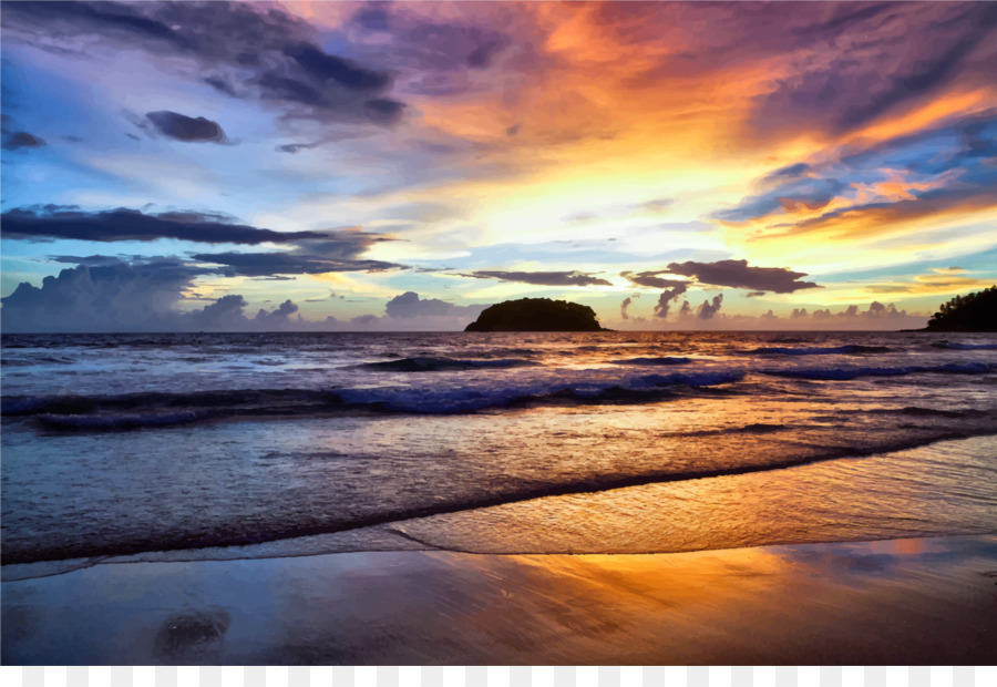Samara Beach Sunset Clip art - Sunset Beach Cliparts png download - 2399*1601 - Free Transparent Sunset png Download.