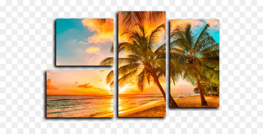 Sunset Beach Tropical Islands Resort Mural Wallpaper - beach png download - 613*452 - Free Transparent Beach png Download.