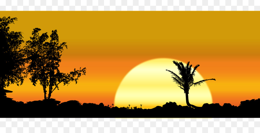 Silhouette Landscape Clip art - sunset png download - 1280*640 - Free Transparent Silhouette png Download.