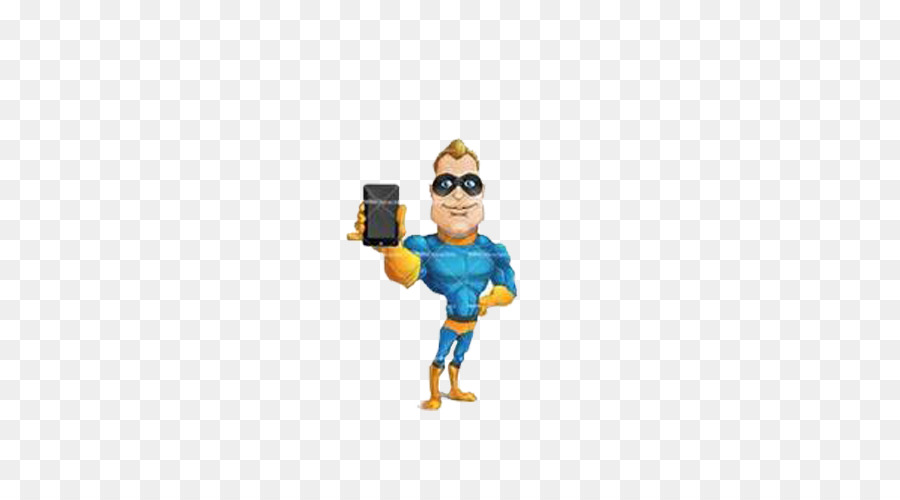 Superman Captain America Superhero Cartoon Animation - Lovely hand-painted cartoon hero holding a cell phone png download - 500*500 - Free Transparent Superman png Download.