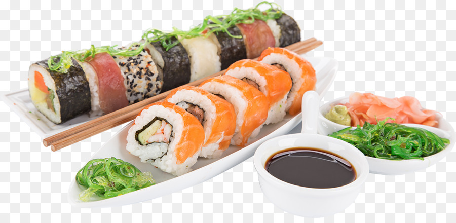 Sushi Japanese Cuisine Sashimi Makizushi Asian cuisine - Sushi PNG HD png download - 1049*501 - Free Transparent Sushi png Download.
