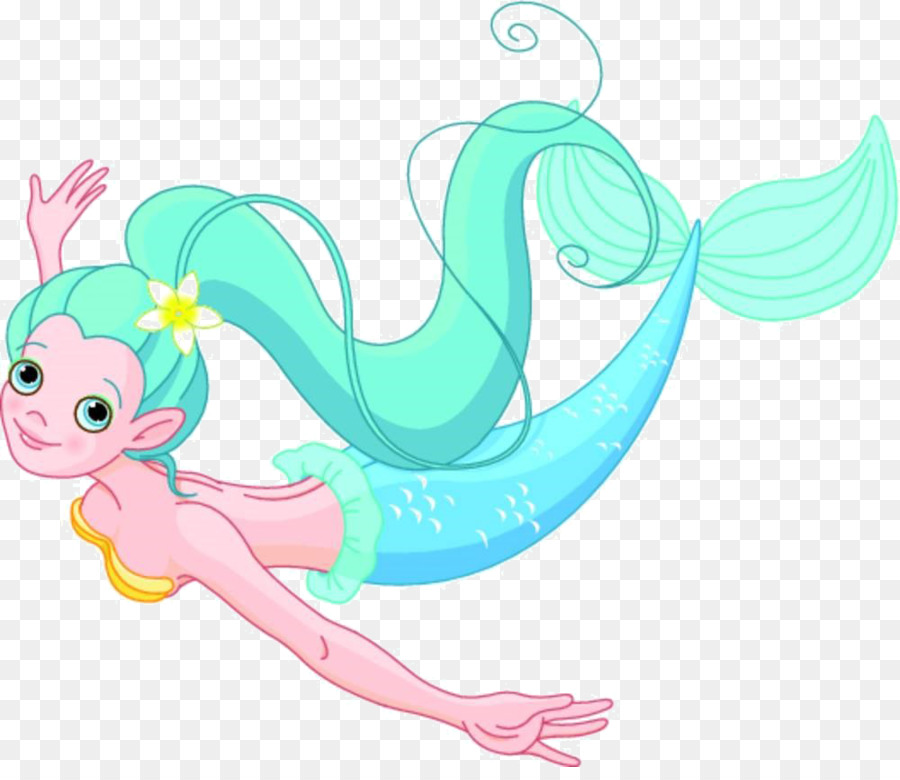 Mermaid Royalty-free Clip art - Cartoon swimming mermaid png download - 1000*852 - Free Transparent  png Download.