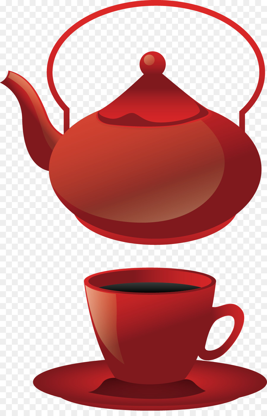Teapot Coffee cup Teacup - Vector painted red tea cup png download - 900*1382 - Free Transparent Tea png Download.