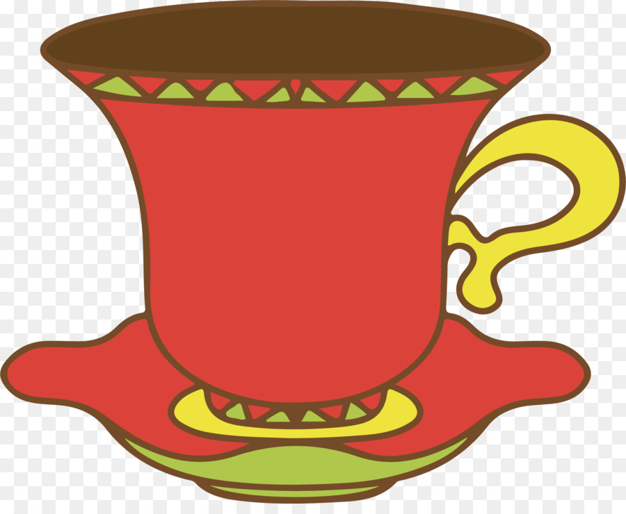 Coffee cup Teacup Clip art - Vector hand-painted red tea cup png download - 1703*1372 - Free Transparent Coffee Cup png Download.