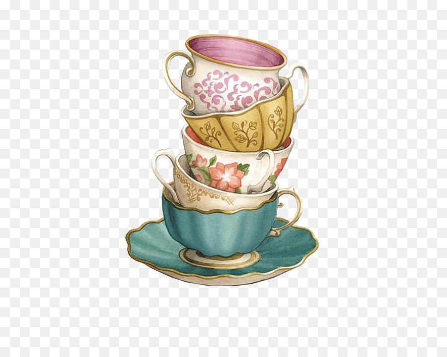 Teacup Coffee Saucer - Stacked cups png download - 564*705 - Free Transparent Tea png Download.