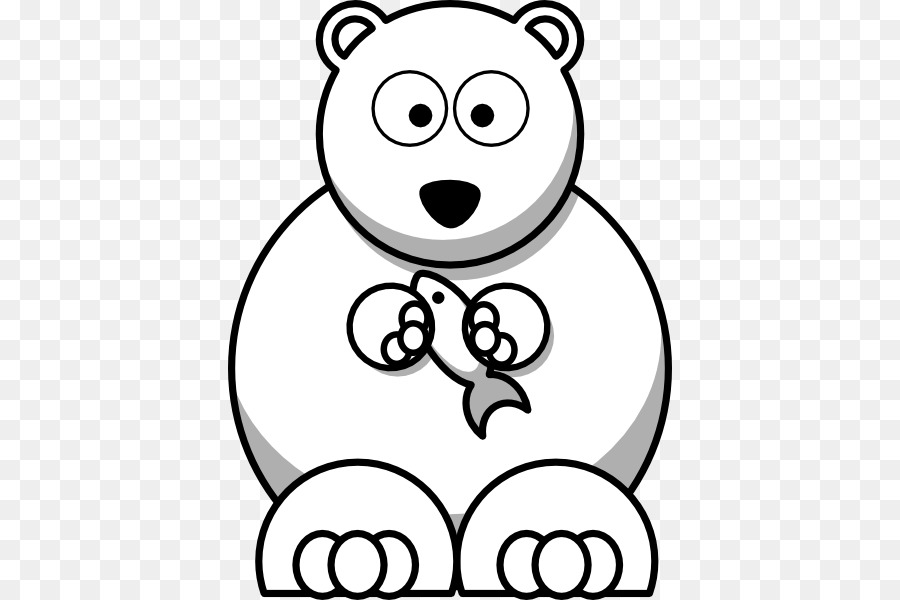 Polar bear Cartoon Clip art - Outline Of Bear png download - 444*600 - Free Transparent Polar Bear png Download.