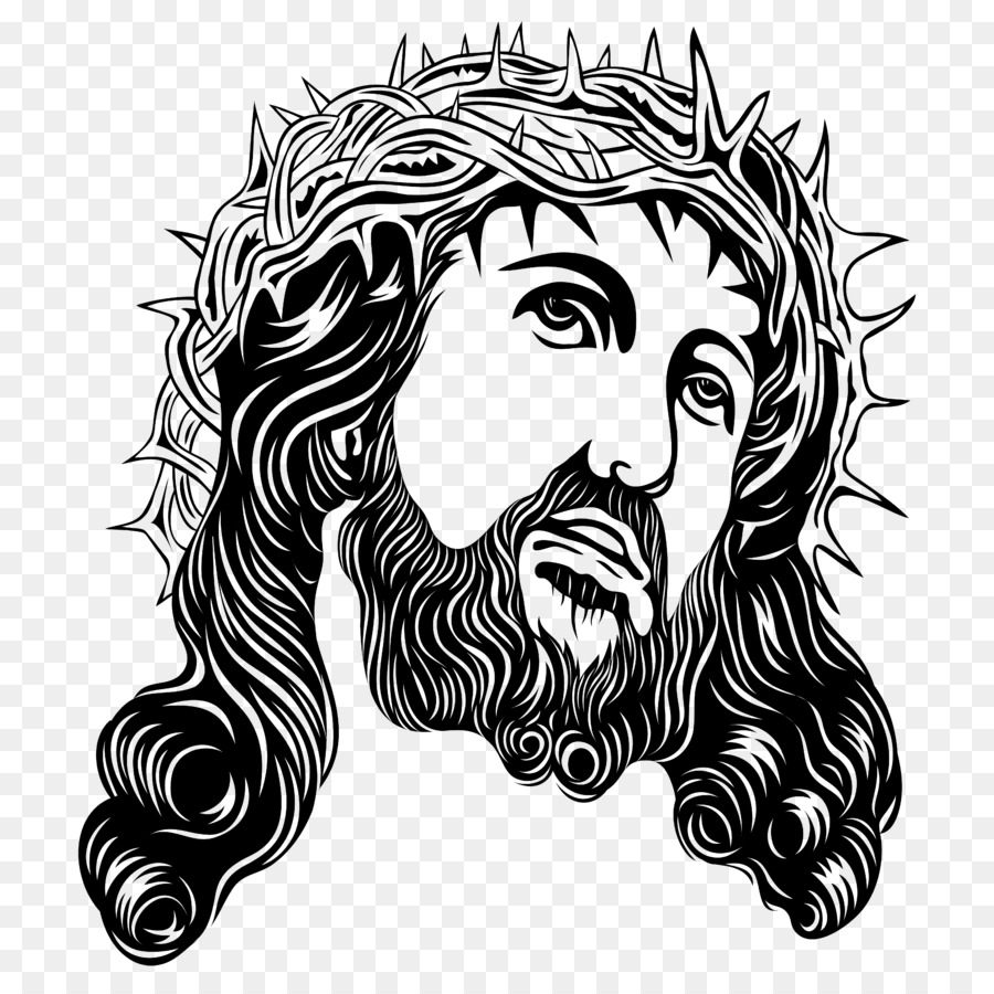 Holy Face of Jesus Crown of thorns Drawing - jesus vector png download ...