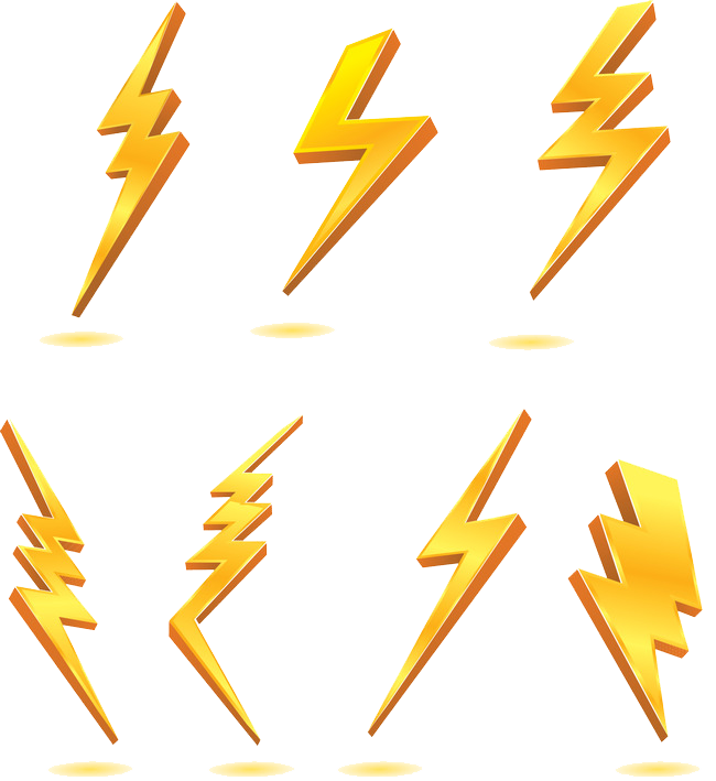 Lightning Clip art - Cartoon lightning material png download - 650*709 -  Free Transparent Lightning png Download. - Clip Art Library