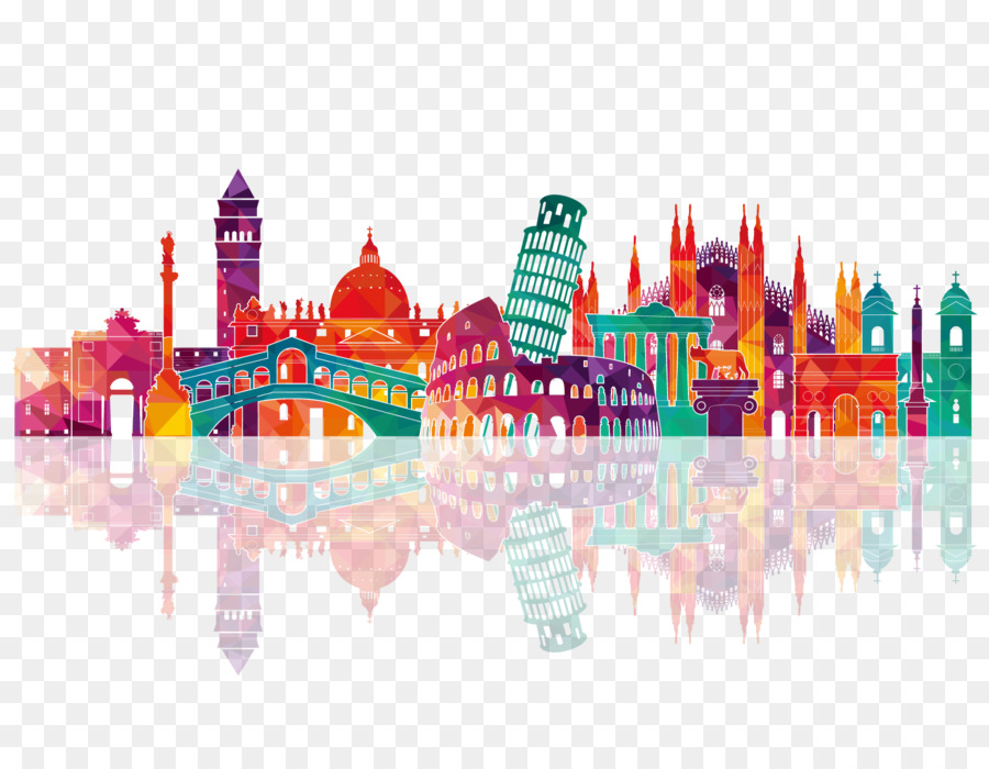 Italy Skyline Royalty-free Drawing - Colorful city silhouette png download - 1754*1358 - Free Transparent Italy png Download.