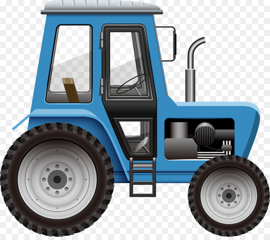 Tractor Royalty-free Illustration - Blue tractor design vector material png download - 970*850 - Free Transparent Tractor png Download.