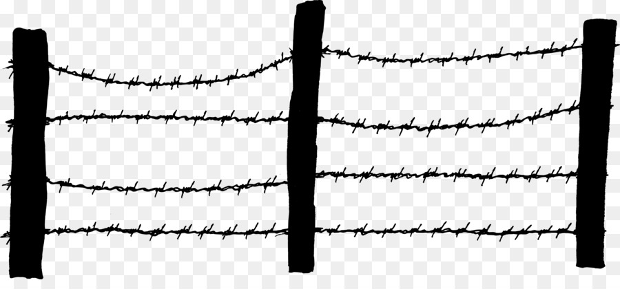 Barbed wire Fence Chain-link fencing - barbwire png download - 4000*1803 - Free Transparent Barbed Wire png Download.