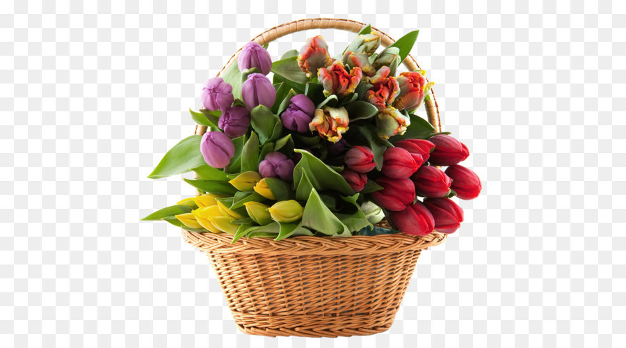 Floral design Floristry Flower Basket Rose - Transparent Basket with Tulips PNG Clipart png download - 505*500 - Free Transparent Flower png Download.