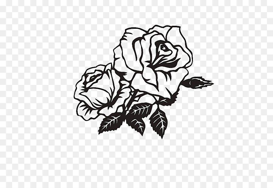 Rose Clip art - Two black and white roses png download - 560*602 - Free Transparent Rose png Download.