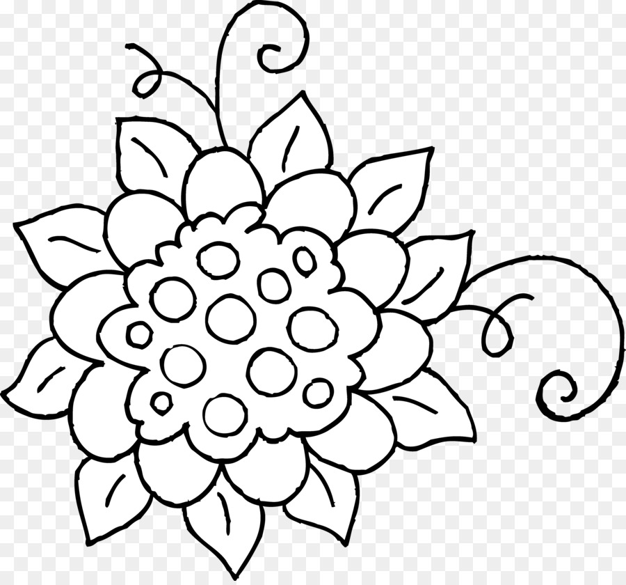 Black and white Flower Drawing Clip art - Drawings Of Spring Flowers png download - 5325*4935 - Free Transparent Black And White png Download.