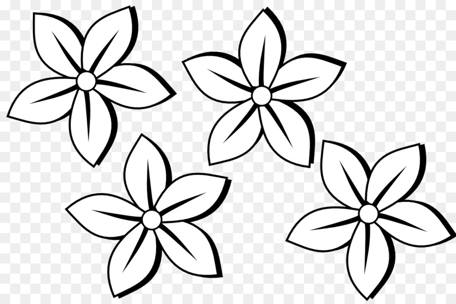 Black and white Flower Clip art - Simple Flowers png download - 999*659 - Free Transparent Black And White png Download.