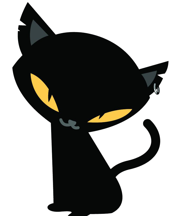 Cat Image Illustration Cartoon Download - black cat sitting png ...